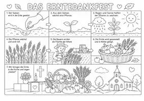 Vorschau - Mal- und Bastelvorlagen - Erntedank | Erntedankfest Ausmalbild | Kostenlos | Klasse 1-4 - Seite 2