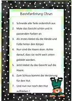 Vorschau - Mal- und Bastelvorlagen - Clown Bastelvorlage Kunstidee Fasching Fastnacht Karneval - Seite 1