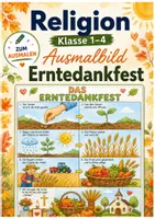 Vorschau - Mal- und Bastelvorlagen - Erntedank | Erntedankfest Ausmalbild | Kostenlos | Klasse 1-4 - Deckblatt