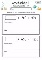 Vorschau - Arbeitsblätter - Gleichungen mit Platzhaltern | Mathematik Klasse 4 | 10 Arbeitsblätter als PDF - Seite 1