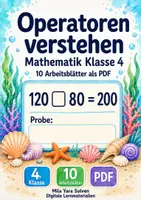 Vorschau - Arbeitsblätter - Operatoren verstehen | Mathematik Klasse 4 | 10 Arbeitsblätter als PDF - Deckblatt