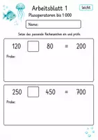 Vorschau - Arbeitsblätter - Operatoren verstehen | Mathematik Klasse 4 | 10 Arbeitsblätter als PDF - Seite 1