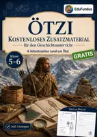 Vorschau - Arbeitsblätter - Ötzi Arbeitsblätter kostenlos – Lückentext, Suchsel & Zusatzmaterial | Geschichte Klasse 5–6 - Deckblatt