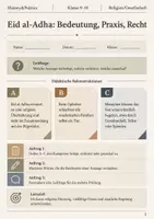 Vorschau - Arbeitsblätter - Eid al-Adha (Opferfest) – Arbeitsheft 9–10 - Deckblatt