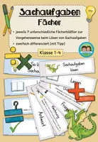 Vorschau - Fördermaterial/Inklusion - Sachaufgaben lösen - Fächer (Klasse 1-4) - Deckblatt