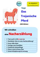 Vorschau - Unterrichtsreihen - SAGE: Das Trojanische Pferd inkl. Anleitung zur Nacherzählung - Deckblatt