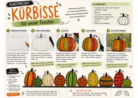 Vorschau - Stundenentwürfe - Kunst Herbst 🎃 | Kürbisse fürs Fenster | Fensterdeko & Kunstprojekt | differenziert - Seite 3