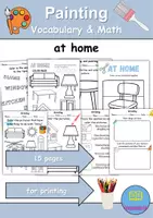 Vorschau - Mal- und Bastelvorlagen - At home / Living / Furniture & Rooms - zu Hause / wohnen / Möbel & Räume • Anmalen / Painting Englisch - Kunst - Deckblatt