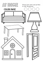 Vorschau - Mal- und Bastelvorlagen - At home / Living / Furniture & Rooms - zu Hause / wohnen / Möbel & Räume • Anmalen / Painting Englisch - Kunst - Seite 1