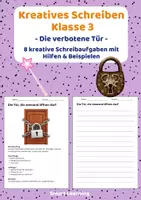 Vorschau - Stundenentwürfe - Kreatives Schreiben Klasse 3 | 🚪 Die verbotene Tür - Deckblatt