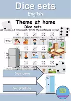 Vorschau - Mal- und Bastelvorlagen - Dice sets / Englisch Game - At home / Living / Furniture & Rooms - zu Hause / wohnen / Möbel & Räume - Würfelspiel - Deckblatt