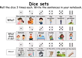 Vorschau - Mal- und Bastelvorlagen - Dice sets / Englisch Game - At home / Living / Furniture & Rooms - zu Hause / wohnen / Möbel & Räume - Würfelspiel - Seite 1