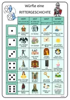 Vorschau - Arbeitsblätter - WÜRFELGESCHICHTE - Schreibe eine Rittergeschichte - Deckblatt