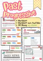 Vorschau - Arbeitsblätter - PAST PROGRESSIVE Merkblatt + Übungen - Deckblatt