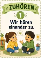 Vorschau - Poster - Klassenregeln – Poster Set für die Grundschule | Regeln für ein gutes Miteinander - Seite 3