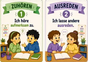 Vorschau - Poster - Gesprächsregeln – Poster Set für die Grundschule | Regeln für gute Gespräche - Seite 1