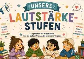 Vorschau - Poster - Lautstärkestufen – Poster Set für die Grundschule | Lautstärke im Klassenraum - Seite 1