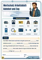 Vorschau - Arbeitsblätter - Bahn und Zug - Textverständnis - A2 - DaF DaZ - Deckblatt