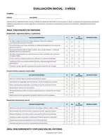 Vista previa - Evaluación - Evaluación inicial 3, 4 y 5 años - página 1