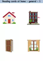 Vorschau - Spiele - Lesekarten/Bildkarten - At home / Living / Furniture & Rooms - zu Hause / wohnen / Möbel & Räume (Easy) - Englisch - Seite 1