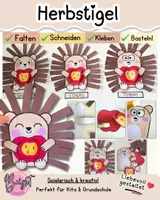 Vorschau - Arbeitsblätter - Herbstbasteln im Kindergarten & Grundschule: (Bastelvorlage) - Deckblatt