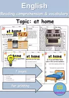Vorschau - Spiele - At home / Living / Furniture & Rooms - zu Hause / wohnen / Möbel & Räume : Reading comprehension & vocabulary - Englisch - Deckblatt