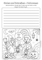 Vorschau - Arbeitsblätter - Halloween Lesen & Malen | Leseverstehen | Wortschatz Farben & Halloween | 5 Ausmalbilder als 2-fach differenzierte Arbeitsblätter, inkl. Malen & Schreiben | Deutsch, DaZ/DaF, Klassenleitung | Klasse 2/3/4/5/6 I Deutschunterricht Material für den Herbst - Seite 2