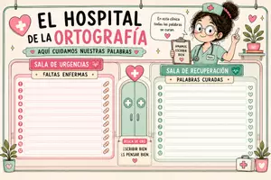 Vista previa - Hojas de trabajo - El hospital de la ortografía horizontal - Portada