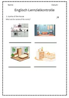 Vorschau - Arbeitsblätter - Englisch Lernzielkontrolle Klasse 3 Rooms, Clothes, Food - Seite 2