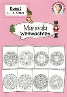 Vorschau - Arbeitsblätter - Weihnachten-Mandala Kunst Ausmalbilder (1.-4. Klasse) - Deckblatt