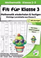Vorschau - Arbeitsblätter - Fit für Klasse 3 – Mathematik Klasse 2 wiederholen & festigen | Mit Lösungen - Deckblatt