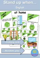 Vorschau - Arbeitsblätter - Stand up when... At home / Living / Furniture & Rooms - zu Hause / wohnen / Möbel & Räume - Englisch Spiel / Game - Deckblatt