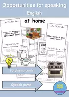 Vorschau - Spiele - Conversation Cards: At home / Living / Furniture & Rooms - zu Hause / wohnen / Möbel & Räume - Englisch (Redespiel/Sprechanlässe) - Deckblatt