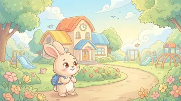 Aperçu - Cartes / Images - Kamishibai – Le petit lapin va à l’école | L’école et la rentrée - Page 1