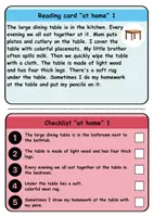Vorschau - Spiele - Reading task cards: At home / Living / Furniture & Rooms - zu Hause / wohnen / Möbel & Räume - Englisch (Wendekarten) - Seite 1
