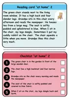 Vorschau - Spiele - Reading task cards: At home / Living / Furniture & Rooms - zu Hause / wohnen / Möbel & Räume - Englisch (Wendekarten) - Seite 2