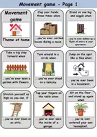 Vorschau - Spiele - Bewegungsspiel: At home / Living / Furniture & Rooms - zu Hause / wohnen / Möbel & Räume - Englisch - Seite 1