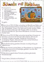 Vorschau - Arbeitsblätter - Herbst Kunst: Schnecke mit Kürbishaus | Kunstprojekt Grundschule - Seite 1
