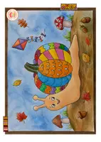 Vorschau - Arbeitsblätter - Herbst Kunst: Schnecke mit Kürbishaus | Kunstprojekt Grundschule - Seite 2