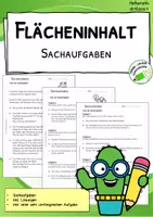 Vorschau - Arbeitsblätter - Flächeninhalt berechnen – Sachaufgaben mit Lösungen | Klasse 4 - Deckblatt