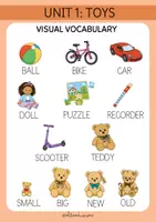 Vista previa - Unidades / Secuencias / Situaciones de Aprendizaje - Grammar 1 – Unit 1: TOYS | Worksheets + Learning Stations (Letra ligada ) - página 2