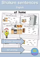 Vorschau - Arbeitsblätter - Schüttelsätze / Jumbled Sentences: At home / Living / Furniture & Rooms - zu Hause / wohnen / Möbel & Räume - Englisch - Deckblatt