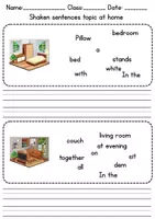 Vorschau - Arbeitsblätter - Schüttelsätze / Jumbled Sentences: At home / Living / Furniture & Rooms - zu Hause / wohnen / Möbel & Räume - Englisch - Seite 3