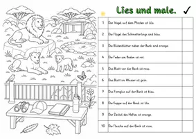 Vorschau - Stundenentwürfe - Am Löwengehege Lies und Male Lesetraining differenziert handlungsorientiert Lesen Leseflüssigkeit - Seite 3