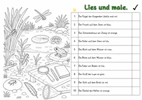 Vorschau - Stundenentwürfe - Am Libellenteich Lies und Male Lesetraining differenziert handlungsorientiert Lesen Leseflüssigkeit - Seite 3