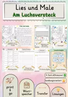 Vorschau - Stundenentwürfe - Am Luchsversteck Lies und Male Lesetraining differenziert handlungsorientiert Lesen Leseflüssigkeit - Deckblatt