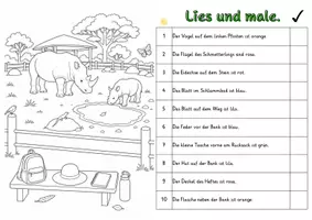 Vorschau - Stundenentwürfe - Am Nashorngehege Lies und Male Lesetraining differenziert handlungsorientiert Lesen Leseflüssigkeit - Seite 3