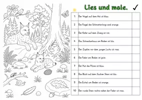 Vorschau - Stundenentwürfe - Am Luchsversteck Lies und Male Lesetraining differenziert handlungsorientiert Lesen Leseflüssigkeit - Seite 3