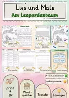 Vorschau - Stundenentwürfe - Am Leopardenbaum Lies und Male Lesetraining differenziert handlungsorientiert Lesen Leseflüssigkeit - Deckblatt