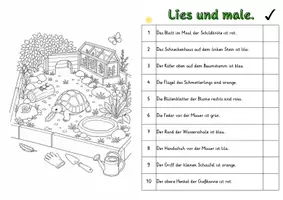 Vorschau - Stundenentwürfe - Am Schildkrötengehege Lies und Male Lesetraining differenziert handlungsorientiert Lesen Leseflüssigkeit - Seite 3